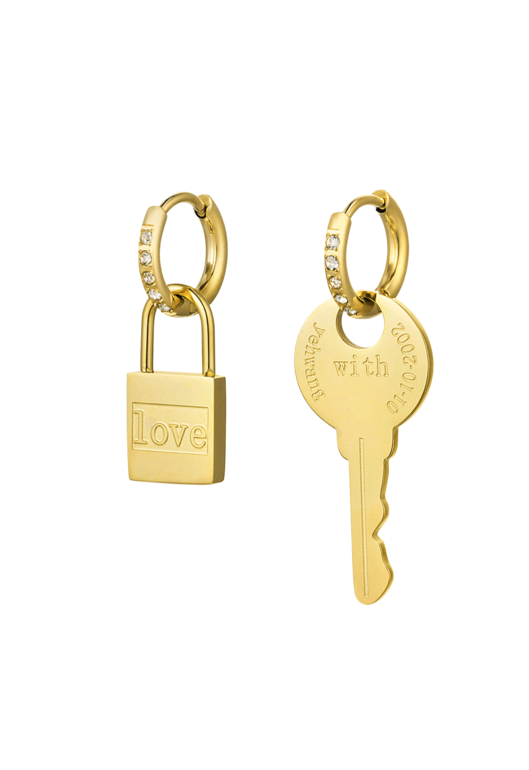 Lock & Key Earrings Gold