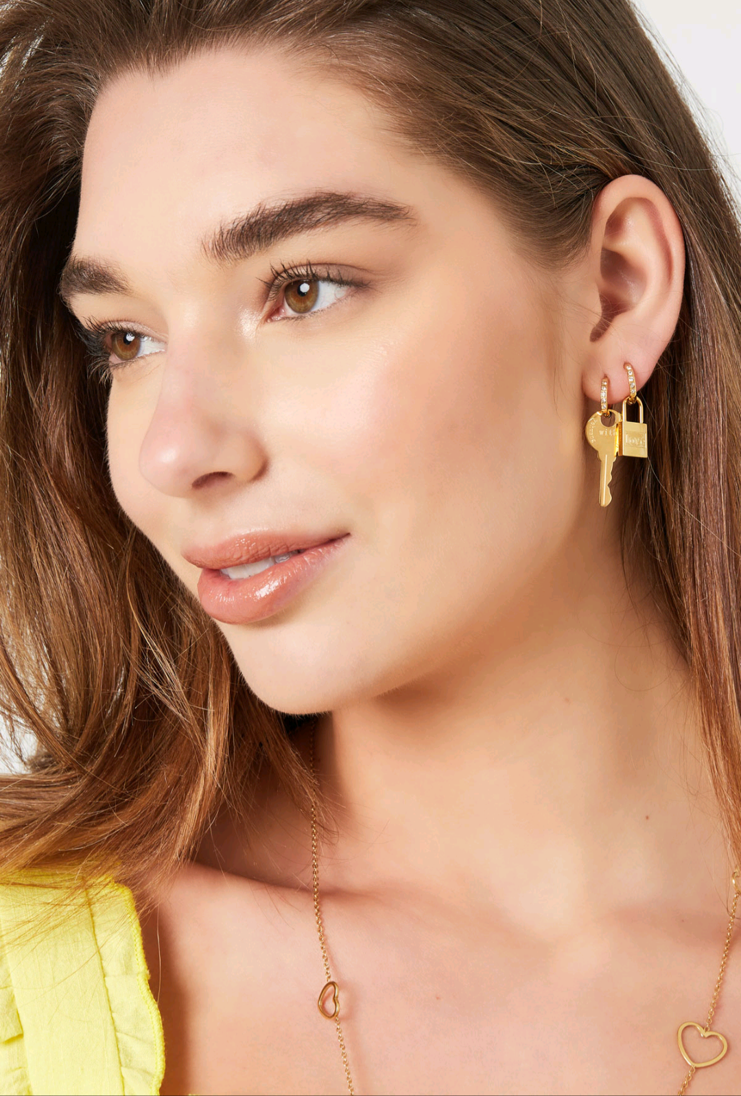 Lock & Key Earrings Gold