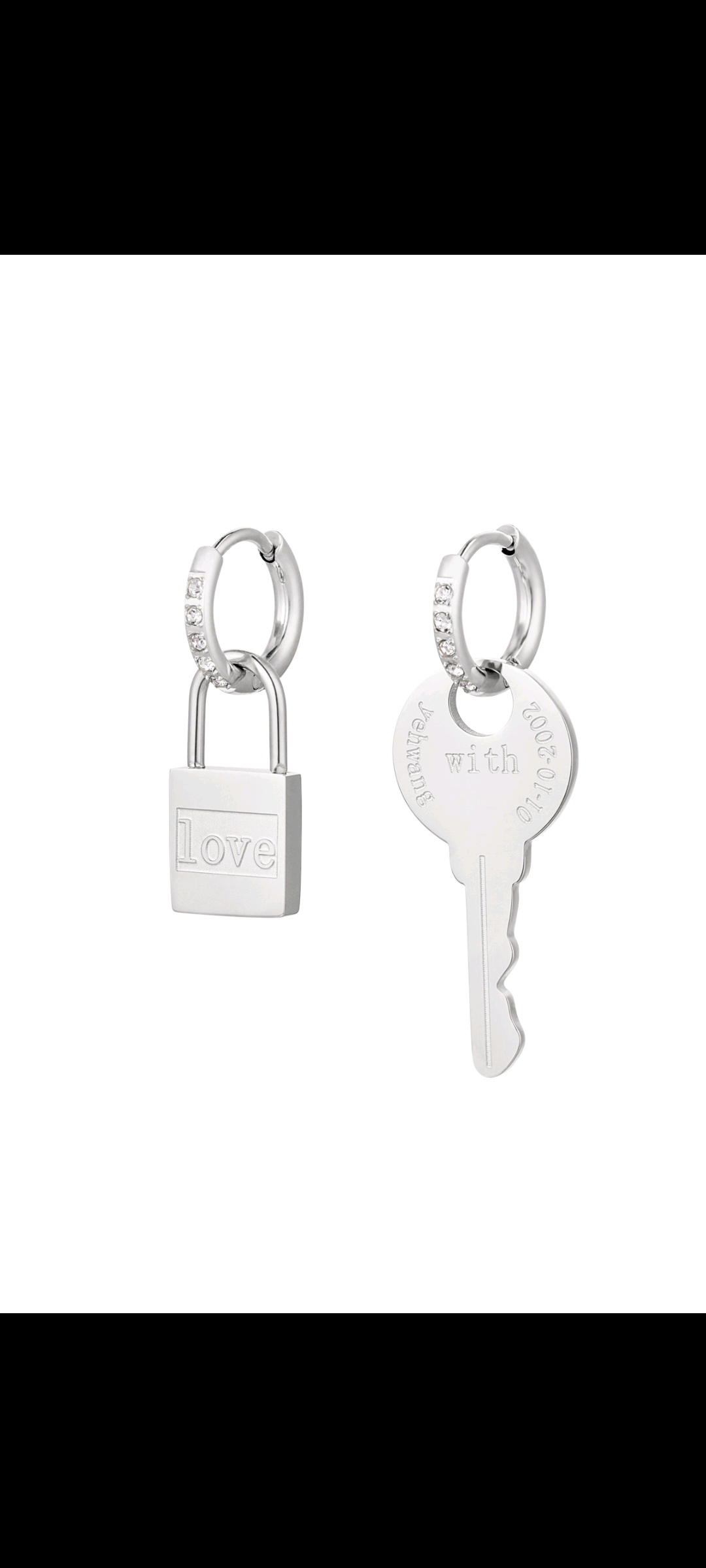 Lock & Key Earrings Silver