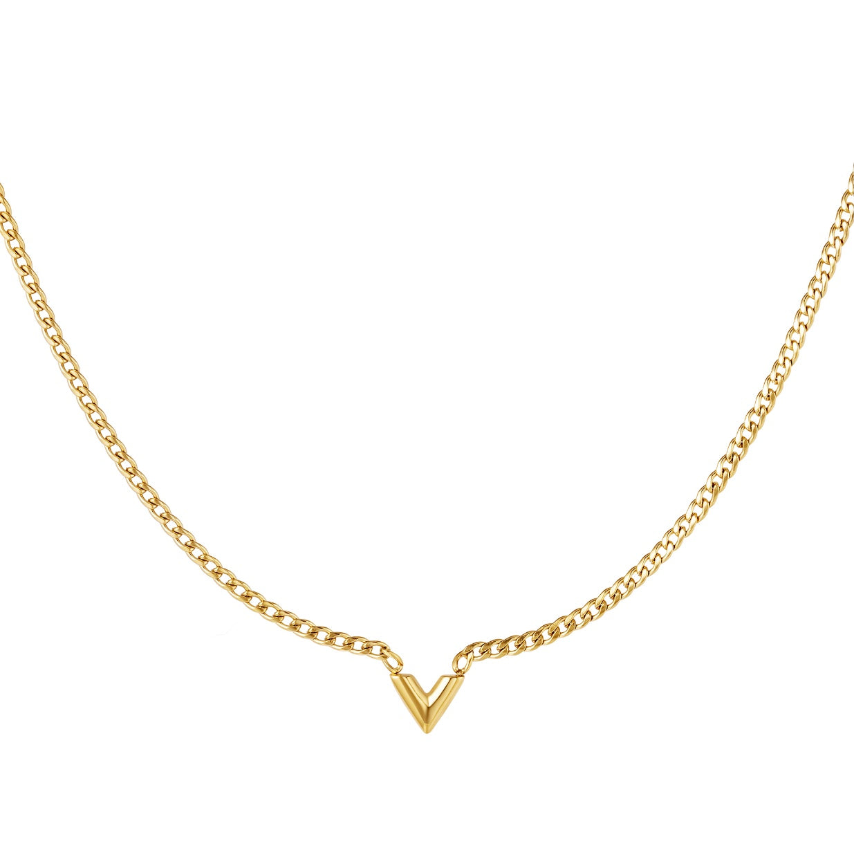 V Letter Necklace